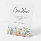 Land Wildbloem Bloemen Bruiloft Open Bar Reclamebord Met Voetstuk (Voorkant)