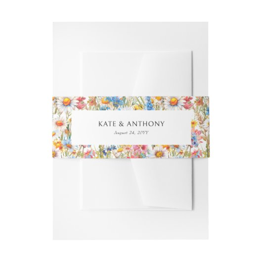 Land Wildbloem  Bloemen Bruiloft Uitnodigingen Wikkel (Voorkant Voorbeeld)