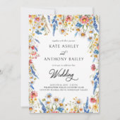 Land Wildbloem Bruiloft Details en Website Kaart (Voorkant)