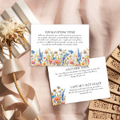 Land Wildbloem Bruiloft DIY Custom Informatiekaartje