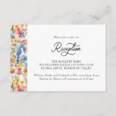 Land Wildbloem bruiloft receptie Informatiekaartje (Voorkant)