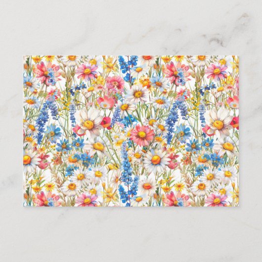 Land Wildbloem bruiloft receptie Informatiekaartje (Achterkant)