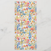 Land Wildbloem Drie gangen Bloemen Bruiloft Menu (Achterkant)