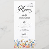 Land Wildbloem Drie gangen Bloemen Bruiloft Menu (Voorkant)