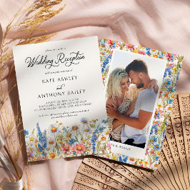 Land Wildbloem Foto Bruiloft Alleen receptie Kaart