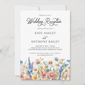 Land Wildbloem Foto Bruiloft Alleen receptie Kaart (Voorkant)