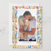 Land Wildbloem Foto Bruiloft Alleen receptie Kaart (Achterkant)