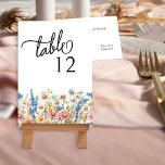 Land Wildbloem Kleurrijke Bloemen Bruiloft Kaart<br><div class="desc">Land wildflower huwelijkstafel nummer met een bloemenrand van wilde bloemen in tinten van roze, geel, blauw en wit. Rustieke bloemen, elegante styling en een kleurenpalet voor meerdere seizoenen combineren, waardoor moeiteloze charme wordt uitgestraald. Het wandtapijt van kleuren in dit bloemenontwerp zal een aanvulling vormen op huwelijksgelegenheden van landgoederen tot informele...</div>