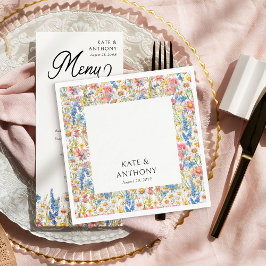 Land Wildbloem Multi-Color Bloemen Bruiloft Servet