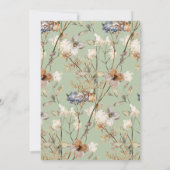 Land Wildbloemen op Sage Groene Bruiloft Kaart (Achterkant)