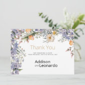 Land wilde bloemen rustiek Dank u Kaart (Staand voorkant)