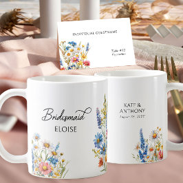 Land Wildflower Bruidsmeisje Bruiloft Gift Koffiemok