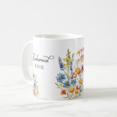 Land Wildflower Bruidsmeisje Bruiloft Gift Koffiemok (Voorkant links)