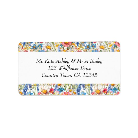 Land Wildflower RSVP Envelope Adres Etiket (Voorkant)