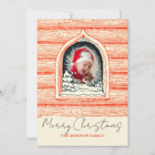 Land Winter Log Cabin Kerstfoto Feestdagenkaart (Voorkant)