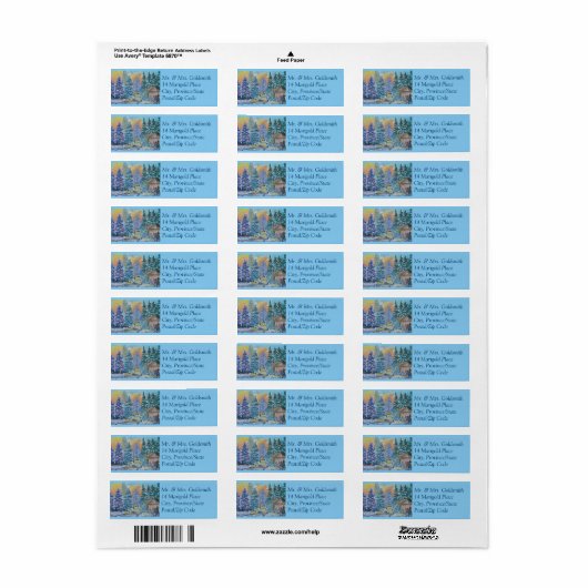 Land Winter Scene Etiket (Full Sheet)