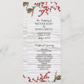 Land Winter Vakantie Berries & Pine Cone Programma Programmakaart (Voorkant / Achterkant)