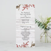 Land Winter Vakantie Berries & Pine Cone Programma Programmakaart (Staand voorkant)