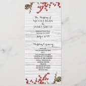 Land Winter Vakantie Berries & Pine Cone Programma Programmakaart (Voorkant)