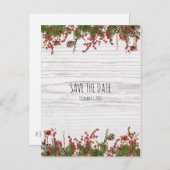 Land Winter Vakantie Bessen & Pine Save Datum Aankondigingskaart (Voorkant / Achterkant)