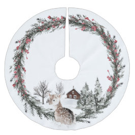 Land Winter Wonderland, Baby Deer, Rustic Kerstboom Rok