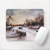  land winterscène kerstcadeau muismat (Met muis)