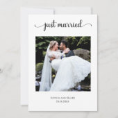 Land Wit/Bourgogne Foto Bruiloft Aankondiging (Voorkant)