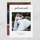 Land Wit/Bourgogne Foto Bruiloft Aankondiging (Voorkant / Achterkant)