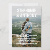 Land wit script typografie foto bruiloft kaart (Voorkant)