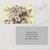 land - witte wildbloem - gele bruiloft visitekaartje (Voorkant / Achterkant)