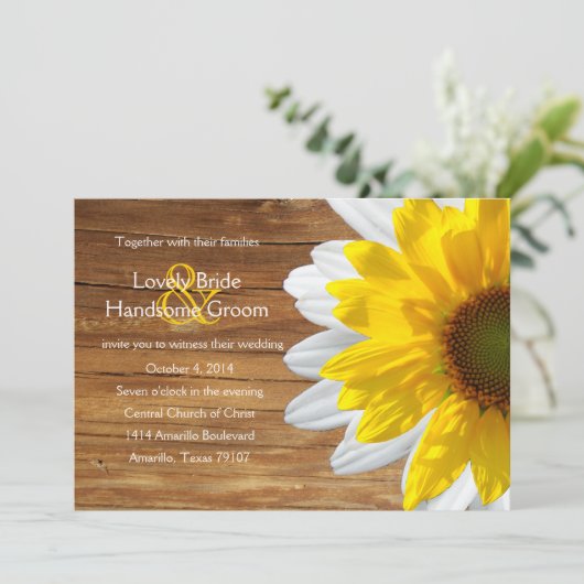 Land Wood Sunflower Daisy Summer Weddenite Kaart (Staand voorkant)