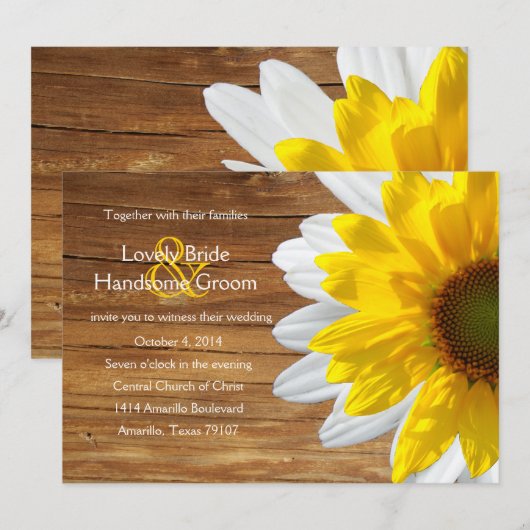 Land Wood Sunflower Daisy Summer Weddenite Kaart (Voorkant / Achterkant)