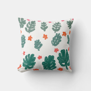 Land & zee: Doodle Patroon Bloemen & planten Kussen