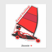 Land Zeilen in Red Custom-Cut Vinyl Sticker (Vel)