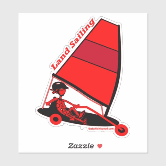 Land Zeilen in Red Custom-Cut Vinyl Sticker (Vel)