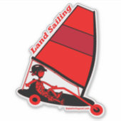Land Zeilen in Red Custom-Cut Vinyl Sticker (Voorkant)