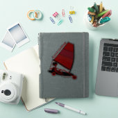 Land Zeilen in Red Custom-Cut Vinyl Sticker (iPad Cover)