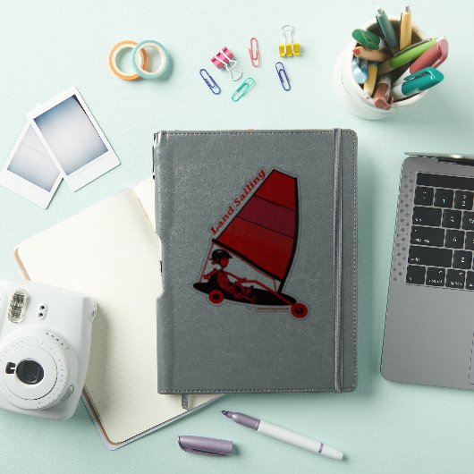 Land Zeilen in Red Custom-Cut Vinyl Sticker (iPad Cover)