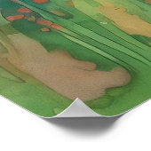 Land Zomerlandschap Waterverf Poster (Hoek)