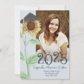 Land Zonnebloem Afstuderen Aankondiging Blauw (Voorkant)