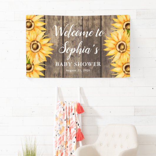 Land Zonnebloem Baby shower Welkom Spandoek (Insitu)