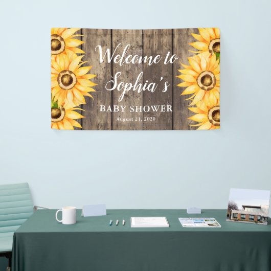 Land Zonnebloem Baby shower Welkom Spandoek (Beurs)