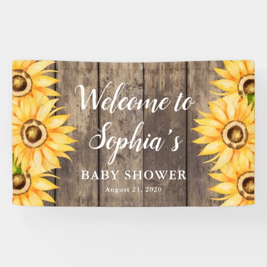 Land Zonnebloem Baby shower Welkom Spandoek (Horizontaal)