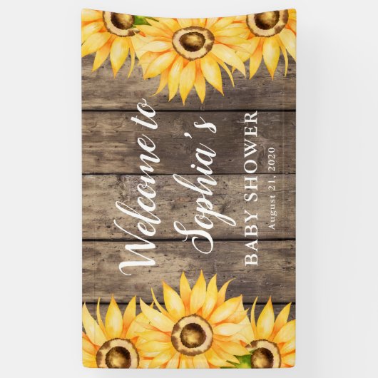 Land Zonnebloem Baby shower Welkom Spandoek (Verticaal)