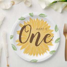 Land Zonnebloem Baby's 1e verjaardag Papieren Bordje