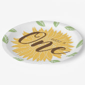 Land Zonnebloem Baby's 1e verjaardag Papieren Bordje (Gekanteld)