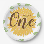 Land Zonnebloem Baby's 1e verjaardag Papieren Bordje (Voorkant)