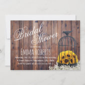 Land Zonnebloem & Birdcage Rustisch Vrijgezellenfe Kaart (Voorkant)