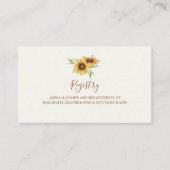 Land Zonnebloem Bruiloft Registry Kaart (Voorkant)