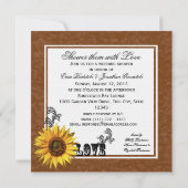 Land Zonnebloem Bruin Vrijgezellenfeest Kaart (Achterkant)